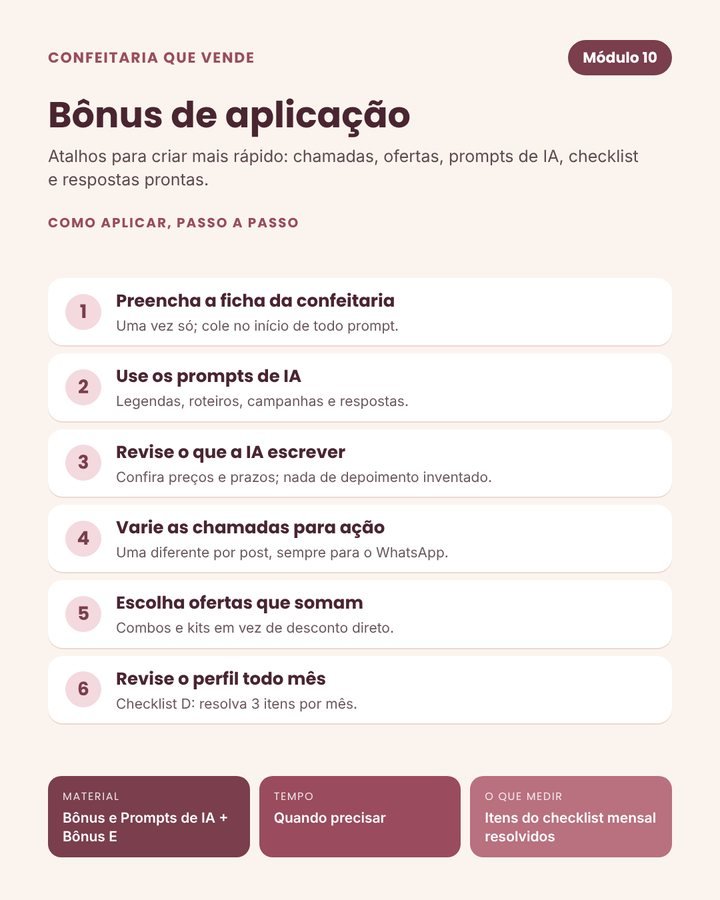 Módulo 10 — Bônus de aplicação